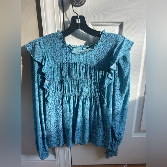 Rails — Flora top — Jewel Cheetah 
Blue 
Size medium - Picture 2 of 4